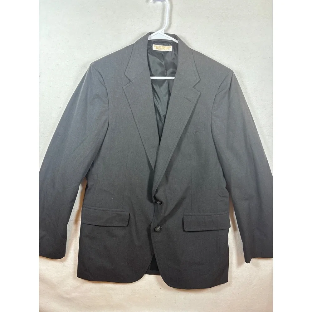 Vtg Brooks Brothers Blazer Mens 42L Charcoal Gray  Brooksgate 2-Button USA